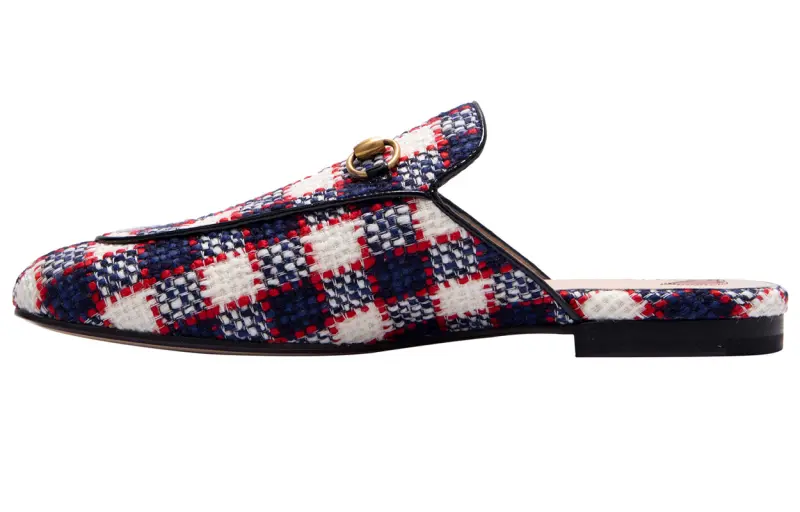 GUCCI Closed Toe Slippers Women's Blue White Red