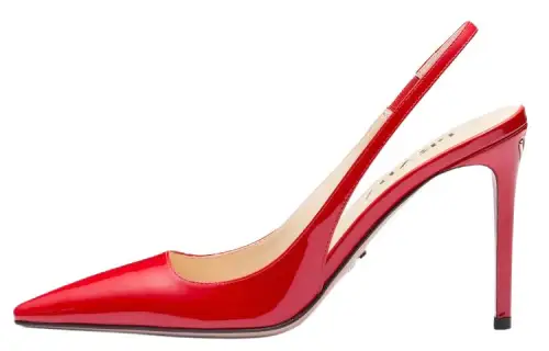PRADA Patent Leather Slim Heel High Heels 9.5cm Women's Red