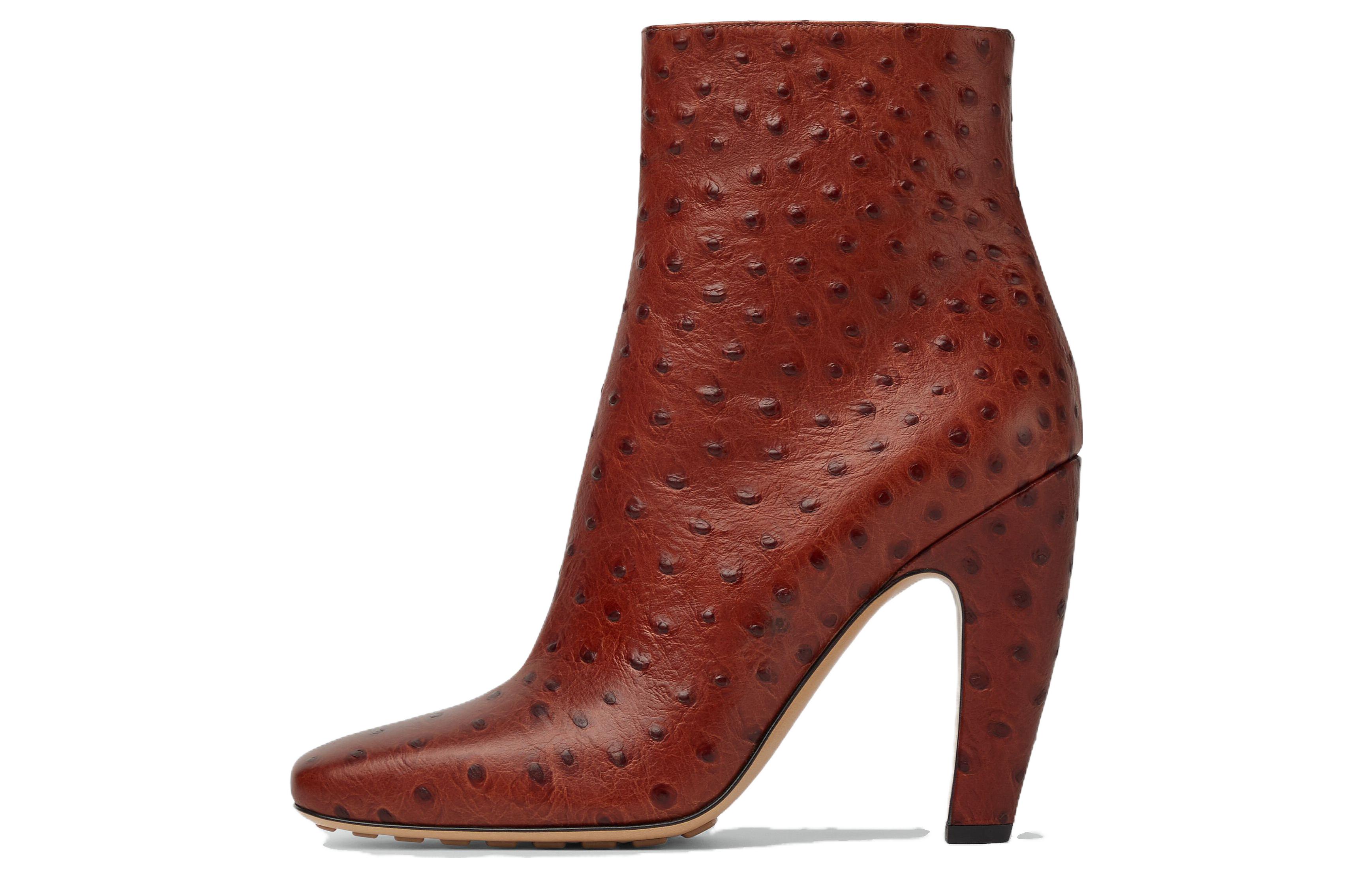 Bottega Veneta Canalazzo Ankle Boots 10cm Women's Burnt Orange