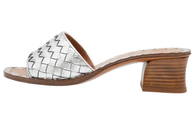Bottega Veneta Massage Slide Slippers Women's Silver