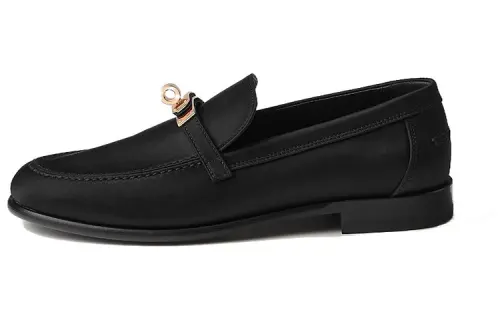 HERMES Destin Loafers Women's Black