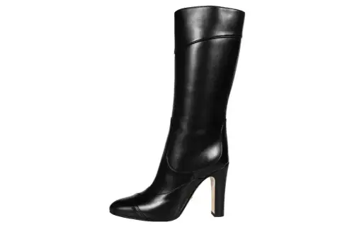 GUCCI Leather Chunky Heel Knee high Boots Women's Black