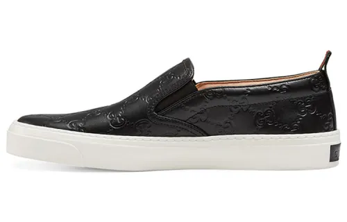 GUCCI Leather Low top Stylish Skateboarding Shoes Women's Black