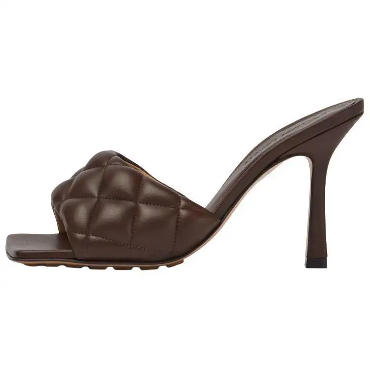 Bottega Veneta Padded Slide Slippers Women's Chocolate