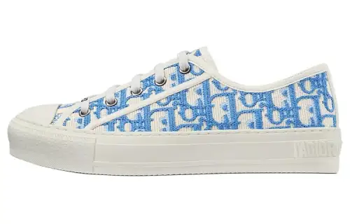 DIOR Women's Walk'N'DIOR Embroidered Cotton Low 'DIOR Oblique - Corn Flower'