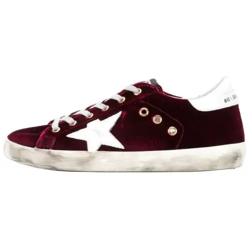 Golden Goose Super Star Skateboard Shoes Women's Low Top Burgundy
