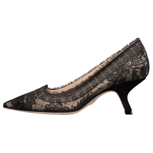 DIOR Capture Suede Slim Heel High Heels 6.5cm Women's Black