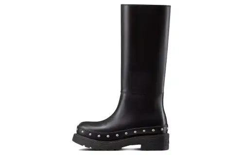DIOR Diorquake Leather Fashion Knee high Boots Women's Black