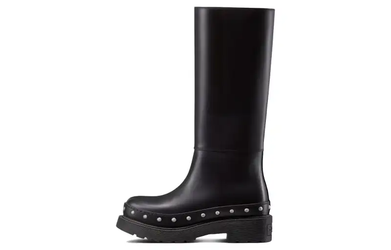 DIOR Diorquake Leather Fashion Knee high Boots Women's Black