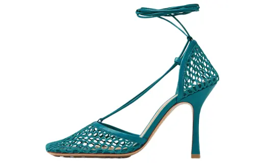 Bottega Veneta Stretch Leather Slim Heel Stylish Sandal Women's Blue