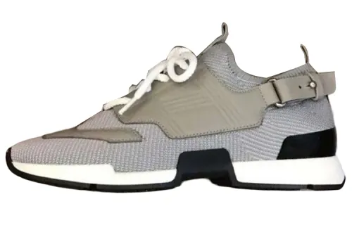 HERMES Athlete Fabric Low top Casual Shoes Men's Gray