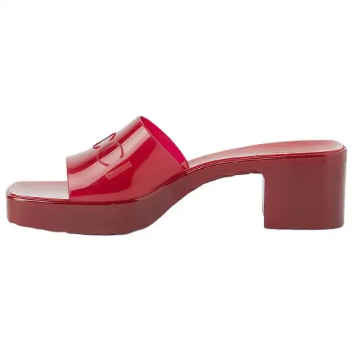 GUCCI 60mm Slide Sandal Red Rubber Women's