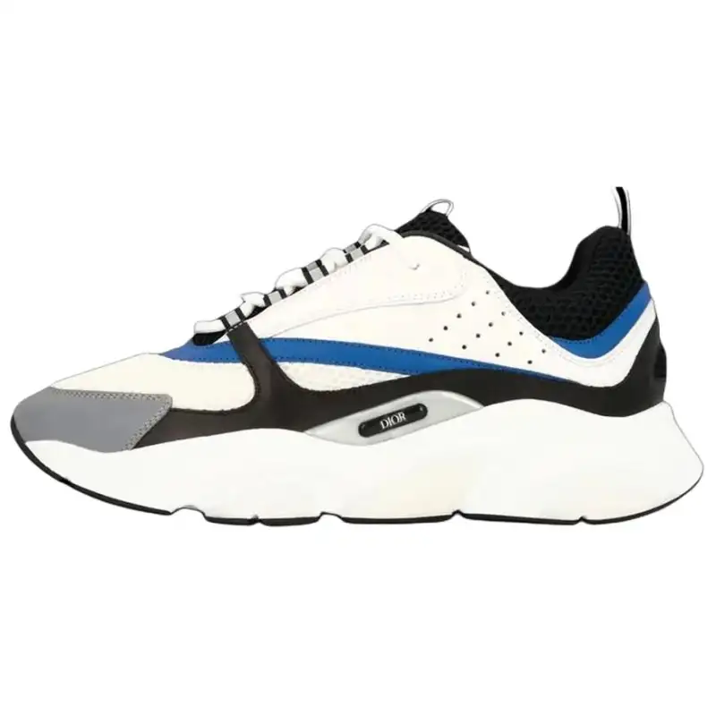 DIOR B22 Mesh Low top Casual Shoes Men's White Blue