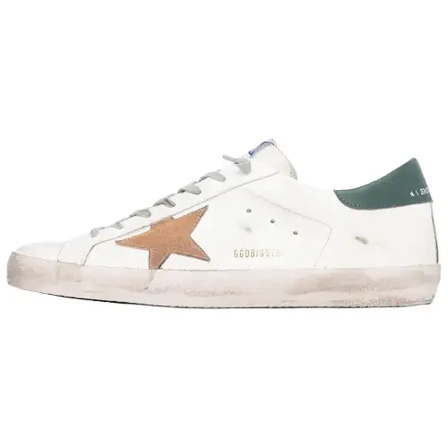 Golden Goose Super Star Low top Stylish Skateboarding Shoes Men's White Distressed