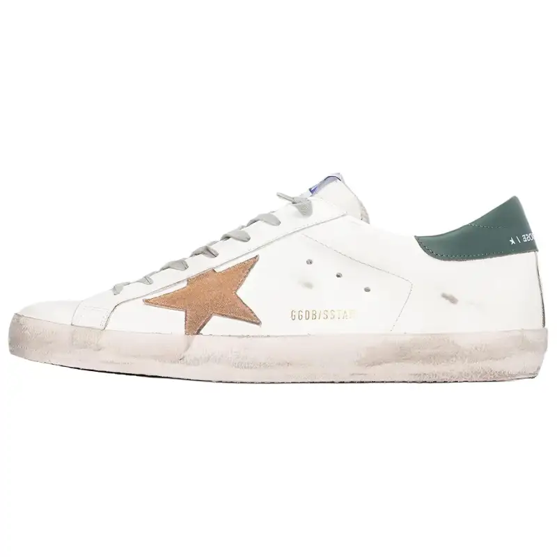 Golden Goose Super Star Low top Stylish Skateboarding Shoes Men's White Distressed