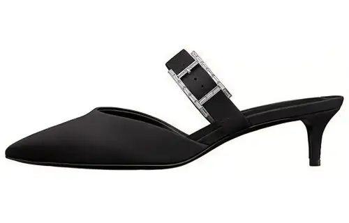 HERMES Closed Toe Slippers Women's Black