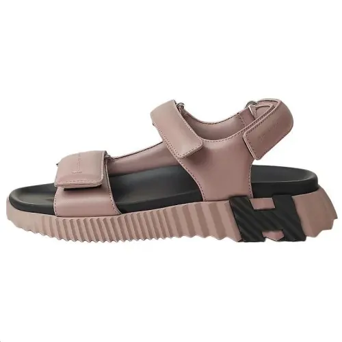 HERMES Junior Leather One Strap Sandals 3.5cm Women's Purple
