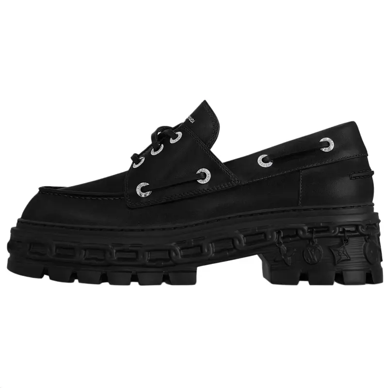LOUIS VUITTON Record Boat Shoes Women's Black