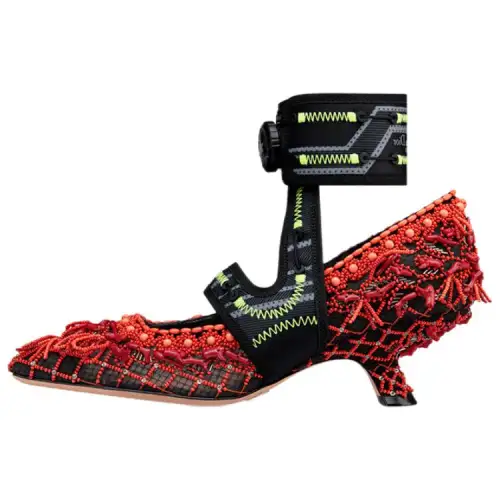 DIOR 62 22 Mesh, Textile Irregular Heel High Heels Women's Red