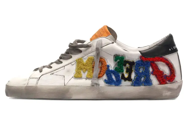 Golden Goose Super Star Stylish Skateboarding Shoes Men's White Multicolor