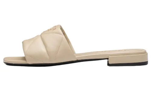 PRADA Slide Slippers Women's Desert Brown