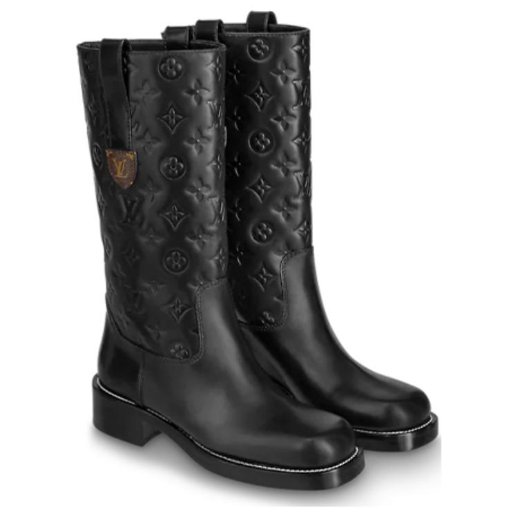 LOUIS VUITTON Downtown Boots 'Black Monogram' Women's
