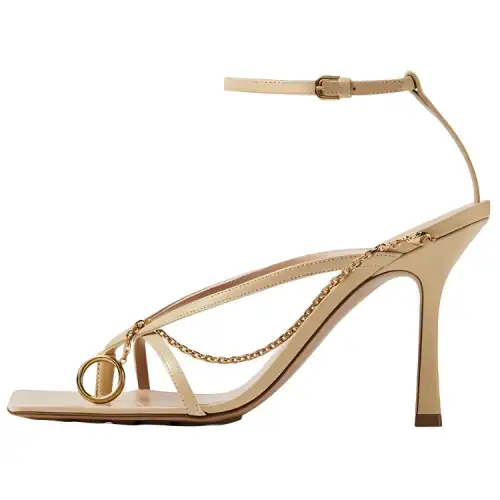 Bottega Veneta Stretch Leather One Strap Sandals Women's Sucrose
