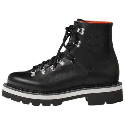 HERMES Hike Leather Ankle Boots Men's Black