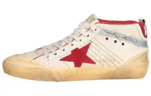 Golden Goose Mid Star Low top Skateboard Shoes Women's White Red