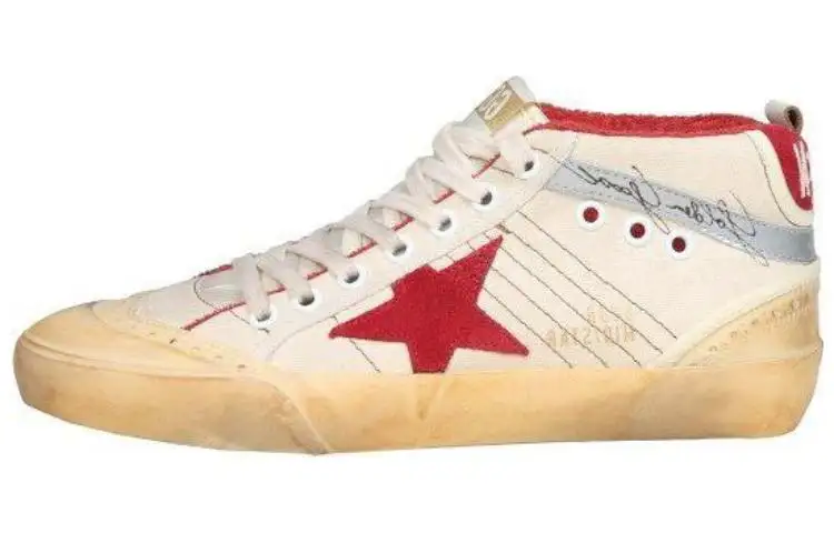 Golden Goose Mid Star Low top Skateboard Shoes Women's White Red