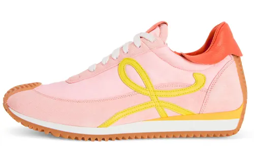 LOEWE Flow Runner Breathable And Lightweight Low top Casual Running Shoes Women's Pink Yellow