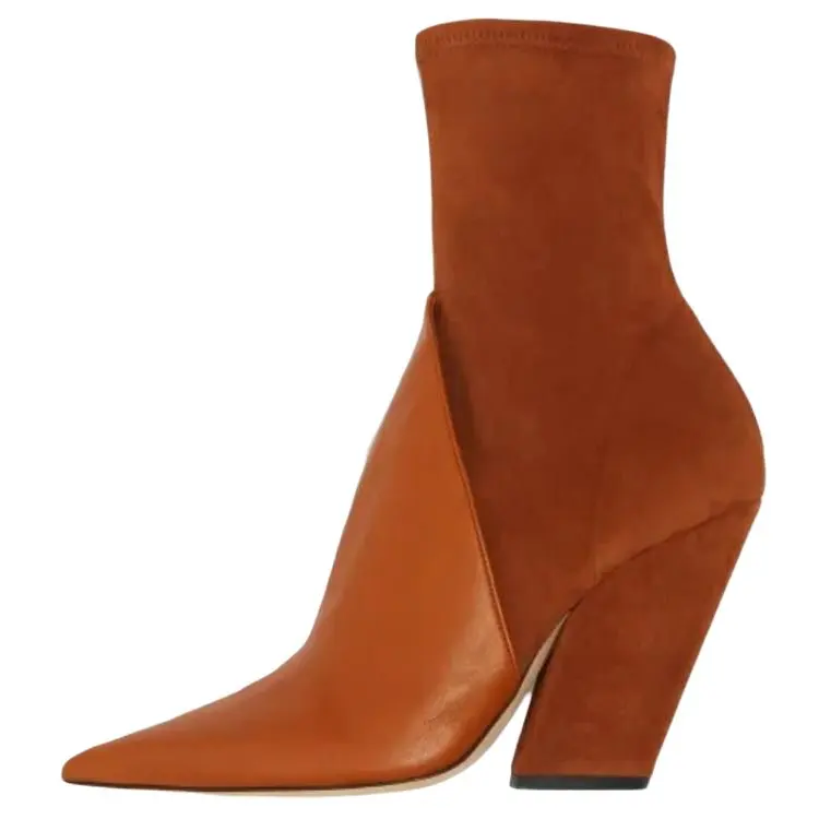 Burberry Ankle Boots 10cm Women's Orange Brown