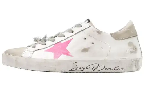 Golden Goose Super Star Flat Stylish Skateboarding Shoes Women's White Pink