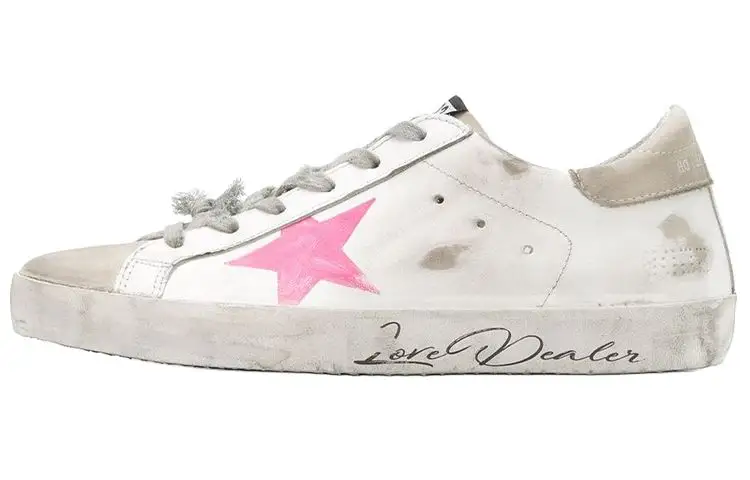 Golden Goose Super Star Flat Stylish Skateboarding Shoes Women's White Pink