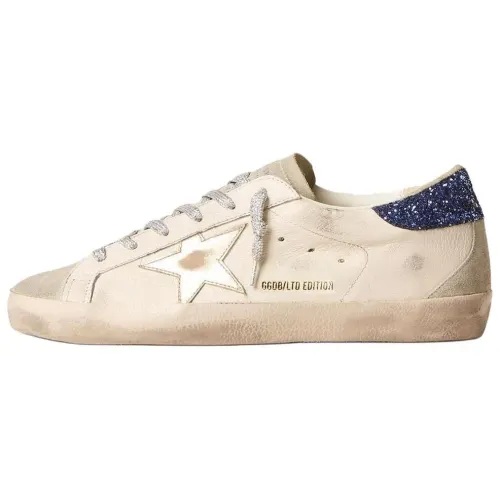 Golden Goose Women's Superstar LTD 'White Platinum Metallic Blue Glitter'
