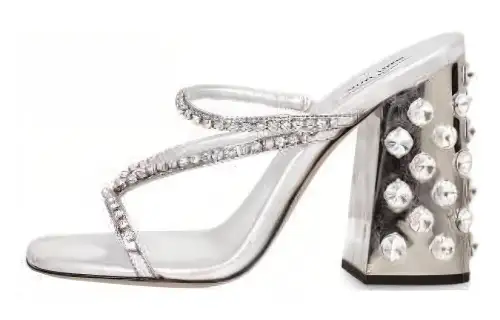 MIU MIU Slide Slippers 10.5cm Women's Silver