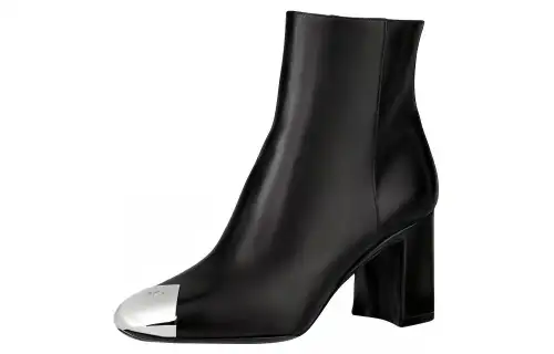 LOUIS VUITTON Leather Ankle Boots Women's Black