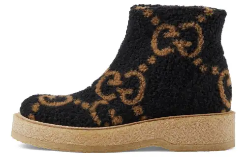 GUCCI Ankle Boots Women's Black Brown