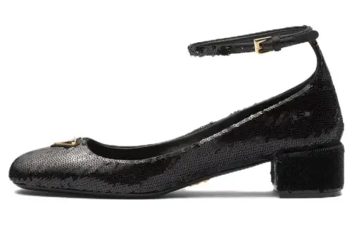 PRADA 35mm Logo-plaque Sequined Pumps