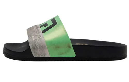 Golden Goose Slide Slippers Men's Black Green Silver