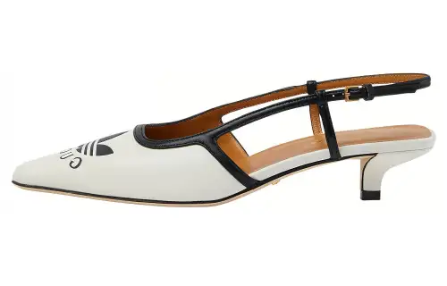 Adidas Originals x GUCCI Leather Mid Low Heel Shoes Women's White