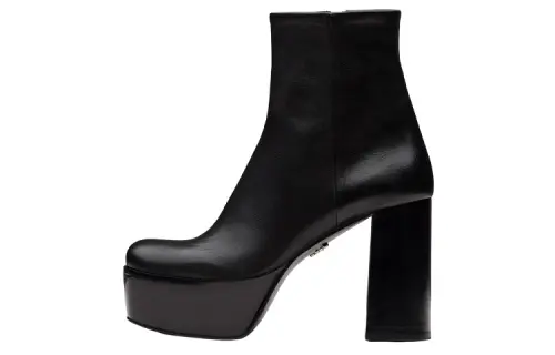 PRADA Leather Ankle Boots Women's Black
