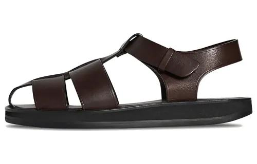 THE ROW Scuba Leather Roman Sandals Men's Black
