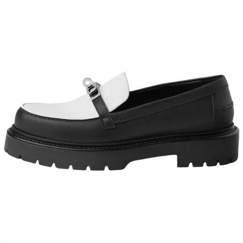 HERMES Icone Loafers 3cm Women's White