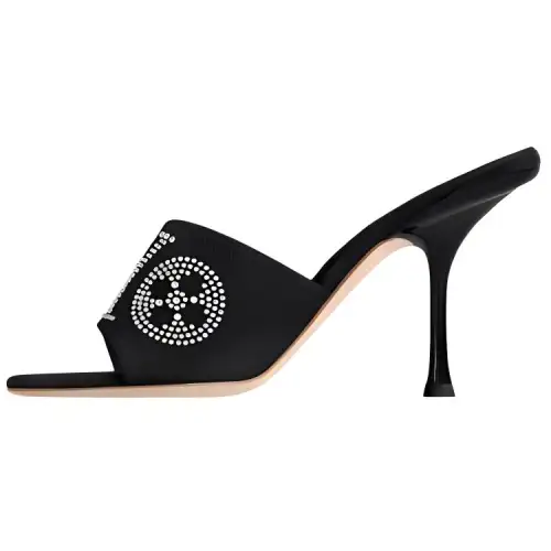 LOUIS VUITTON 6AM Slide Slippers 9cm Women's Black