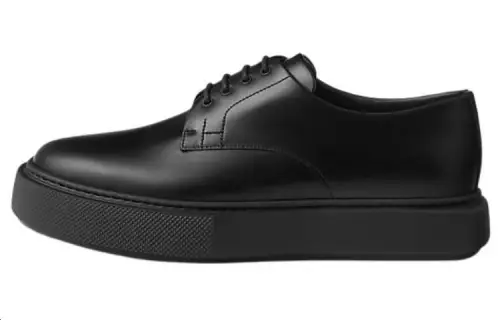 HERMES Hidetoshi Leather Low top Skateboard Shoes Men's Black