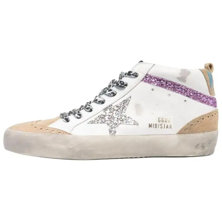 Golden Goose Mid Star Cow Leather Mid top Skateboard Shoes Women's