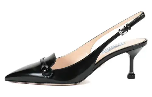PRADA Cow Leather Slim Heel High Heels Women's Black