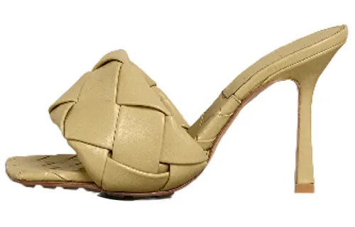 Bottega Veneta Lido Fashion Slide Slippers Women's Khaki