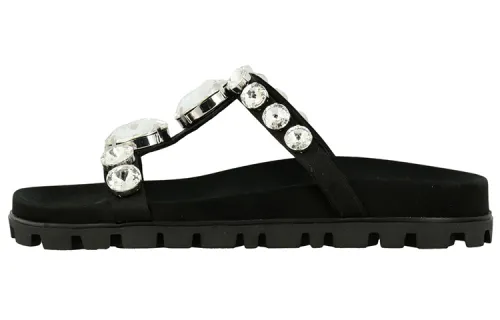 MIU MIU Slide Slippers Women's Black